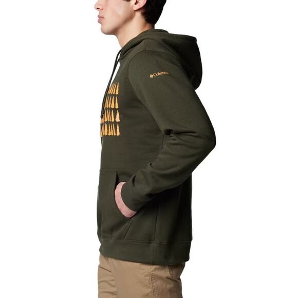 Columbia Men's Trek Graphic Long-Sleeve Fleece Hoodie in Greenscape Medium $47 - Picture 4 of 10